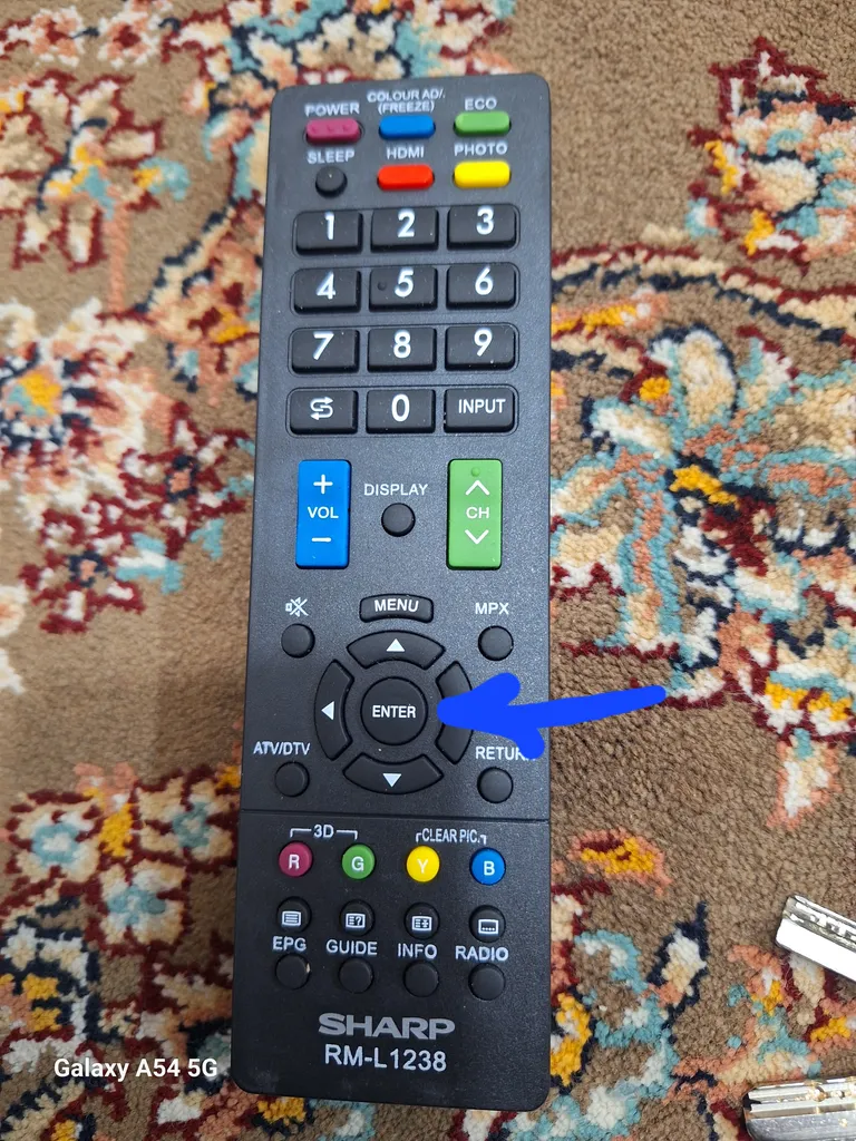 ریموت کنترل تلویزیون شارپ مدل 1238