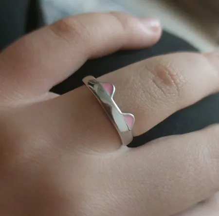 انگشتر زنانه مدل گربه گوش دار کد 872255