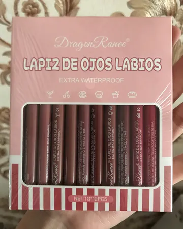 مداد لب دراگون رانی مدل waterproof مجموعه ۱۲ عددی
