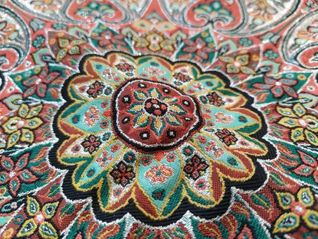 رومیزی ترمه نگین خاتم یزد طرح افشاری کد SBZ