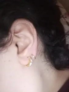 تجریه خرید گوشواره طلا 18 عیار زنانه با طرح حلقه ای ساده مدل DK458