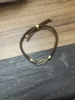 دستبند طلا 18 عیار زنانه مدل قلب و بی نهايت