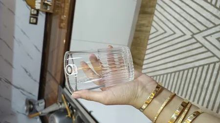 لیوان لیمون مدل شیاردار شیشه ای مجموعه 6 عددی