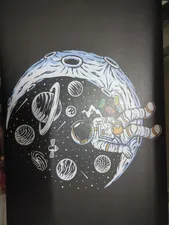 تجریه خرید استیکر لپ تاپ توییجین و موییجین طرح Astronaut کد 08 مناسب برای لپ تاپ 15.6 اینچ به همراه برچسب حروف فارسی کیبورد