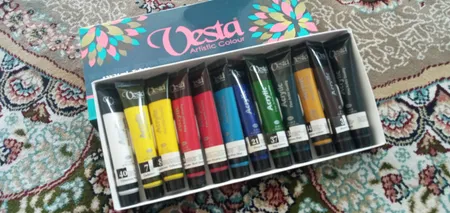 رنگ اکریلیک وستا 12 رنگ حجم 21 میلی لیتر