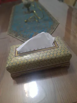 جعبه دستمال کاغذی خاتم کاری هنرلوکس کد p1