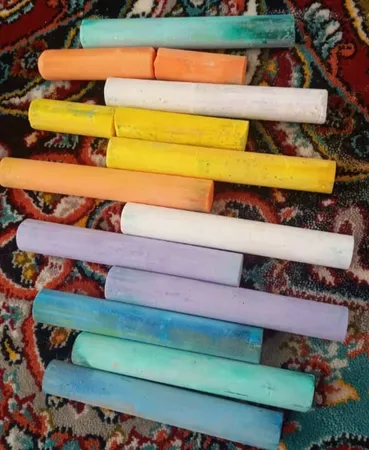 گچ رنگی مارلو مدل رنگینک بسته 12 عددی