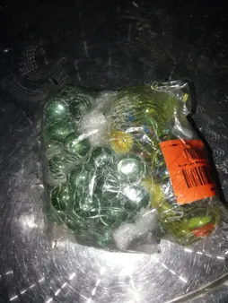 تیله شیشه ای مداد چوبی مدل چند رنگ بسته 100 عددی