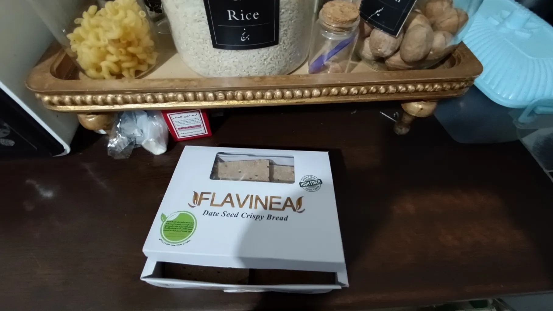 نان خشک فلاوینا با پودر هسته خرما - 250 گرم