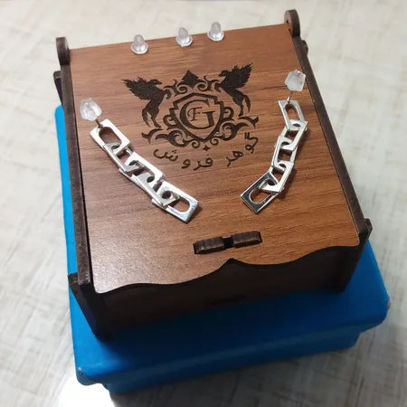 گوشواره نقره زنانه مدل مینیمال زنجیری