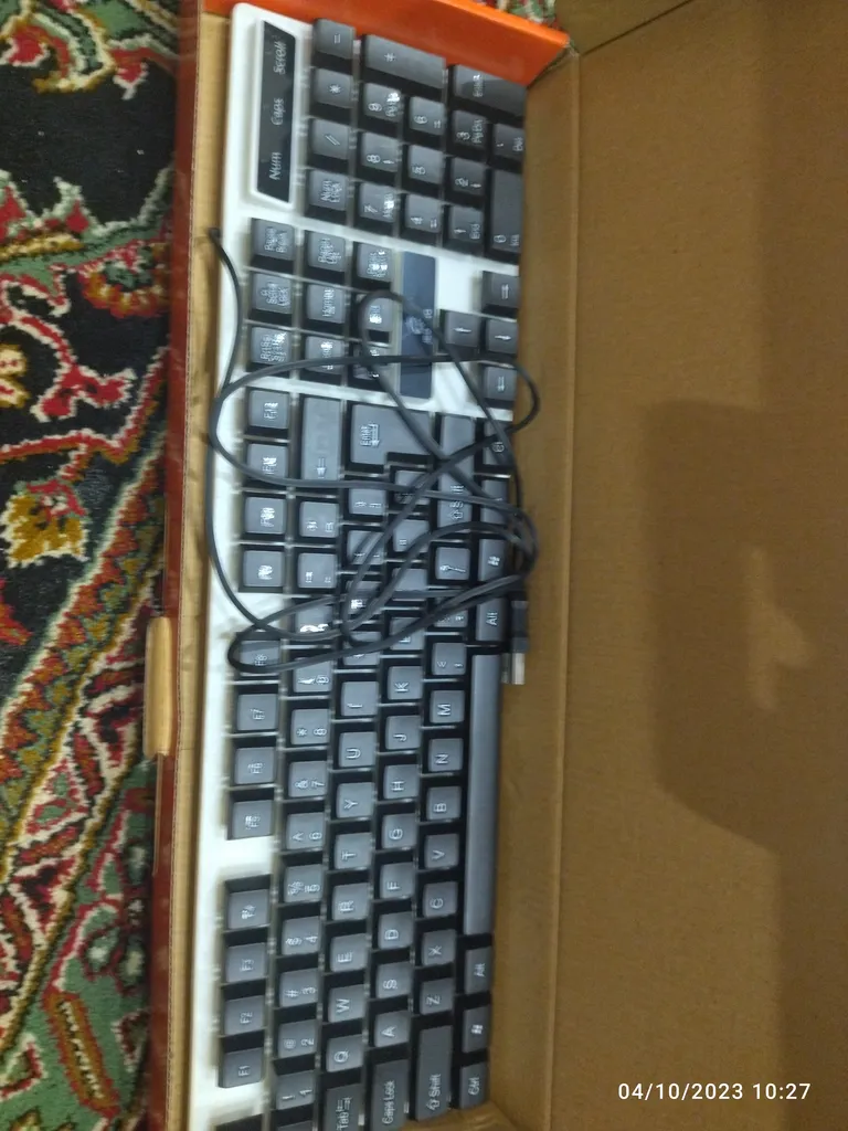 کیبورد و ماوس گیمینگ جکنگ مدل 1980، سوییچ ممبران، Full-Size، نورپردازی LED RGB