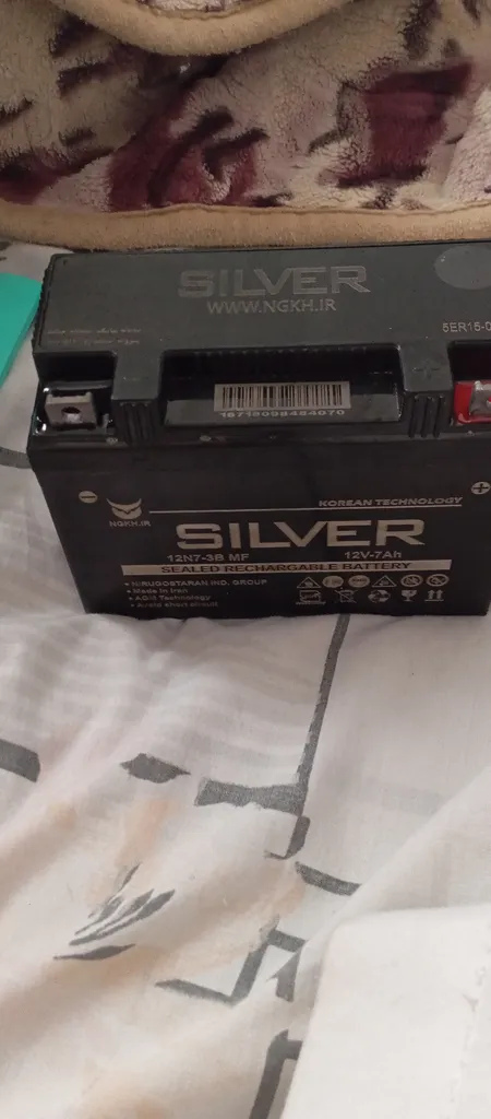 باتری موتورسیکلت سیلور مدل 12N7-3B MF 12V-7AH