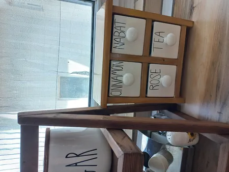 جا ادویه 4 پارچه مدل چوبی و سرامیکی کد Text04