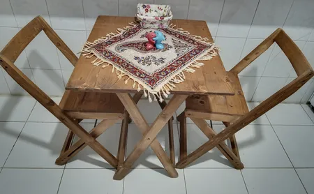 میز و صندلی ناهارخوری 2 نفره مدل تاشو