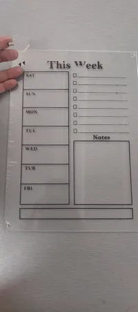 تخته وایت برد مدل پلنر هفتگی سایز 20×30 سانتی متر