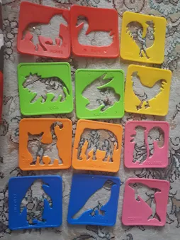 شابلون مدل گل و میوه طرح حیوانات کد SHAPE_02 مجموعه 24 عددی