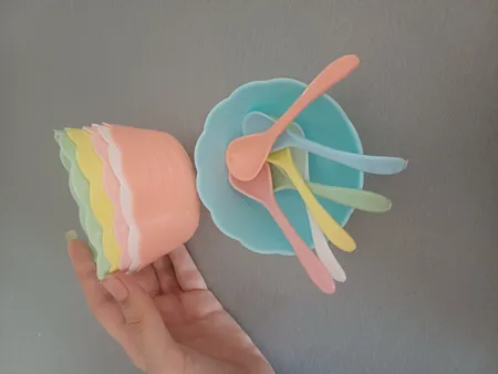 کاسه مدل شنتیا مجموعه 6 عددی به همراه قاشق