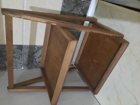 شلف رومیزی مدل دو طبقه چوبی کد 053