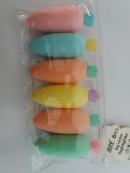 ماژیک علامت گذار مدل پاستلی طرح هویج بسته 6 عددی