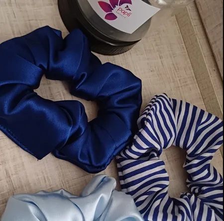 کش مو زنانه پاپلی مدل اسکرانچی ساتن بسته 3 عددی