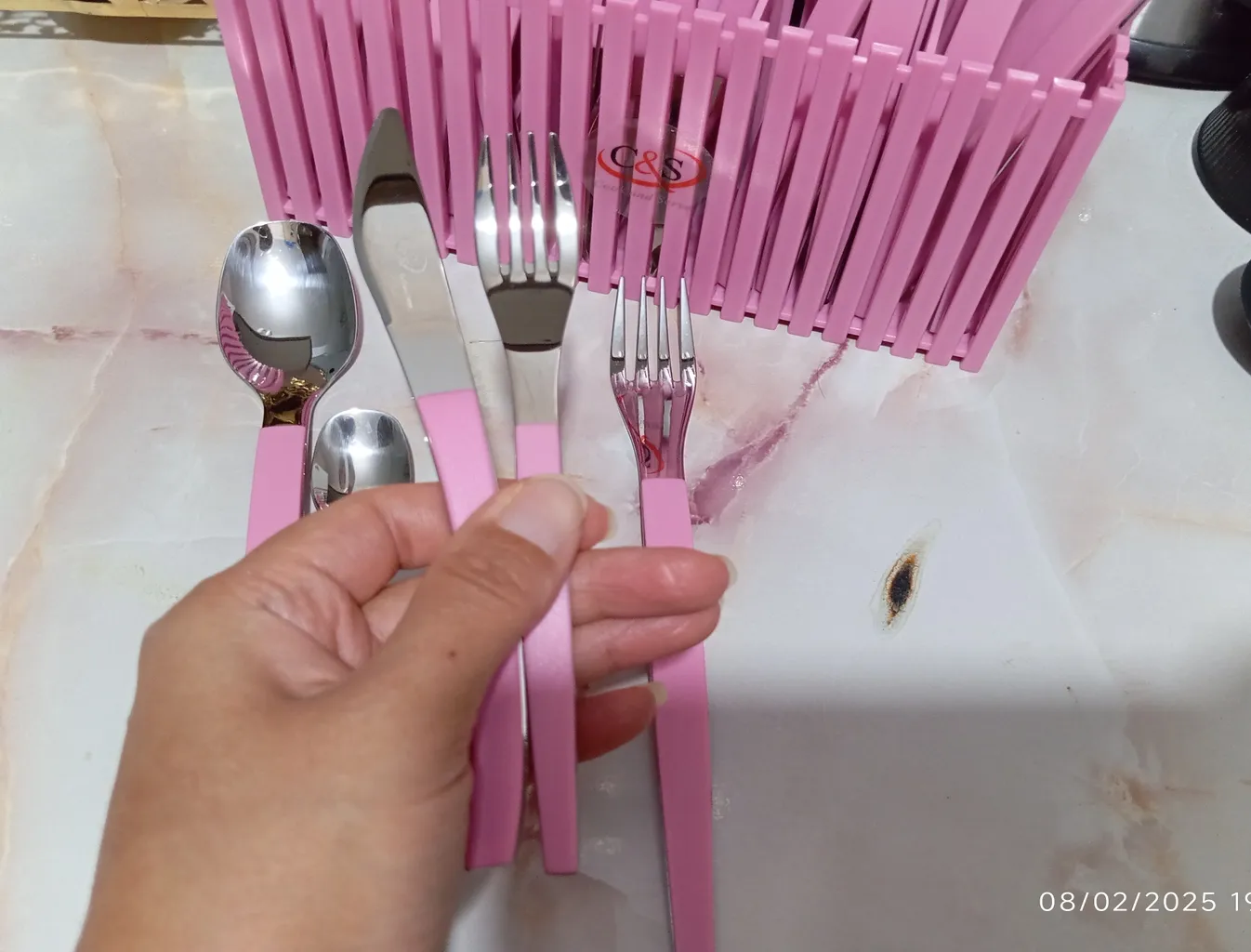 سرویس قاشق و چنگال 31 پارچه سی اند اس مدل منحنی