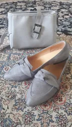 کفش زنانه کد 159013015 پنجه باریک رنگ خاکستری