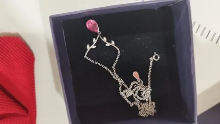 گردنبند نقره زنانه سواروسکی مدل اشک کد 066587