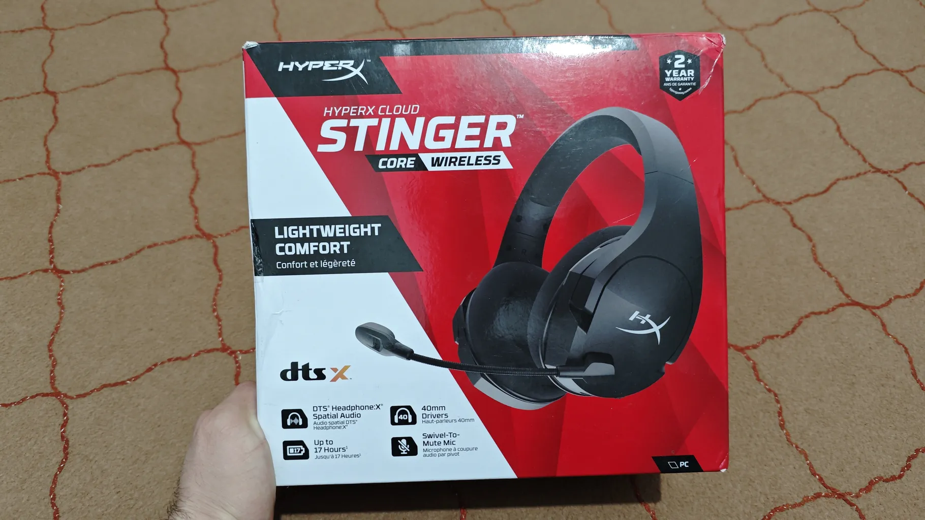 هدفون مخصوص بازی بی سیم هایپرایکس مدل cloud stinger core wireless 7.1