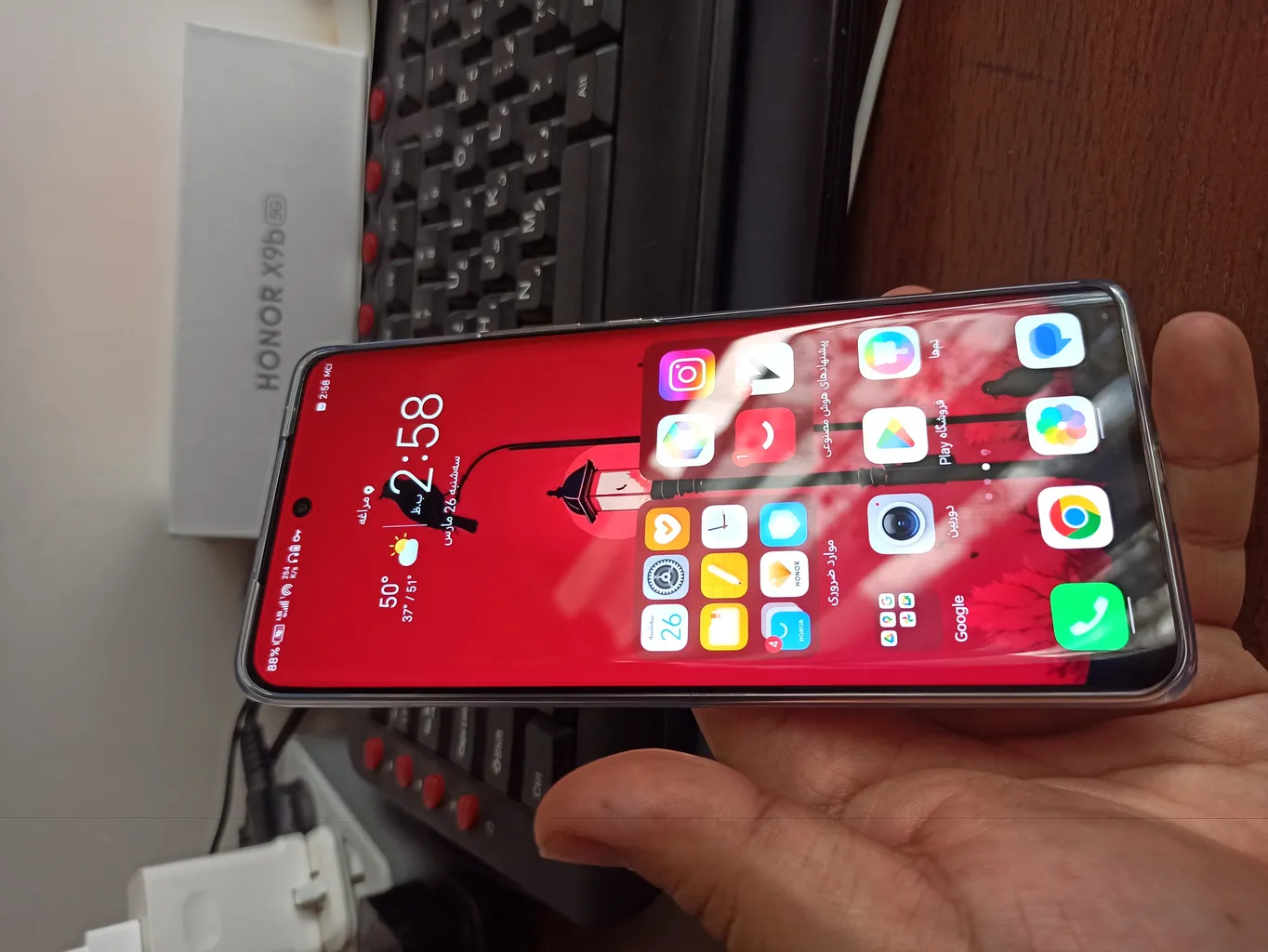 گوشی موبایل آنر مدل X9b دو سیم کارت ظرفیت 256 گیگابایت و رم 12 گیگابایت