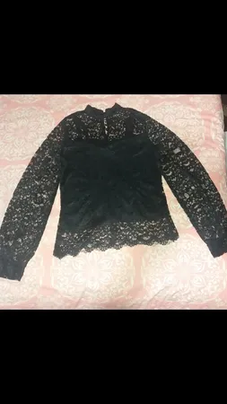 بلوز آستین بلند یقه ایستاده زنانه مدل گیپور آستردار