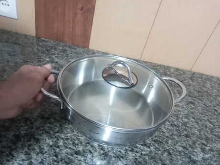 تابه دستی لوکس مدل استیل کد SM1 سایز 24