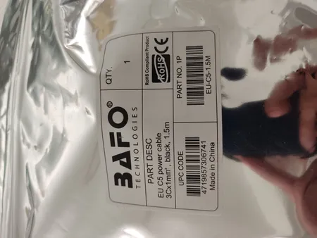 کابل برق سه پین منبع تغذیه لپ تاپ بافو مدل EU-C5 3Cx1.5MM طول 1.5 متر