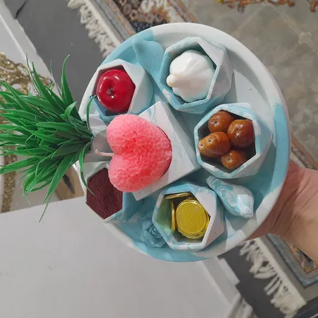 مجموعه ظروف هفت سین 8 پارچه طرح سنگ مدل افرا