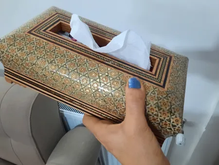 جعبه دستمال کاغذی خاتم کاری هنرلوکس کد p1