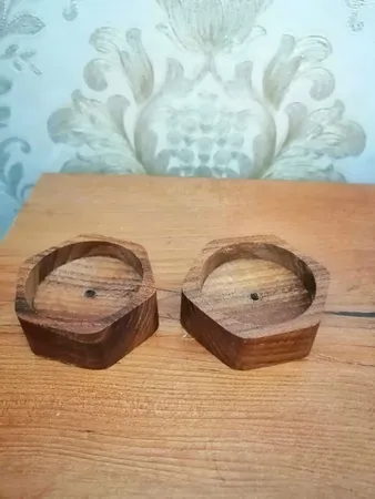 جاشمعی چوبی وودلندزون مدل شش ضلعی بسته 2 عددی