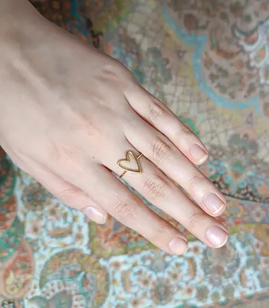 انگشتر طلا 18 عیار زنانه ماوی گالری مدل رینگ قلب پروفیل