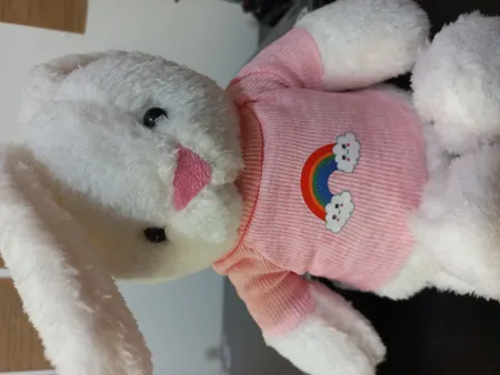 عروسک طرح خرگوش مدل رنگین کمان و ابر ارتفاع 40 سانتی متز