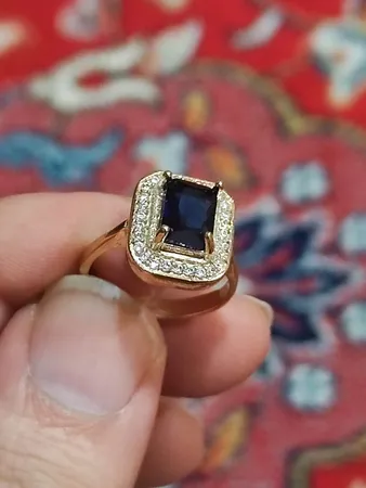 انگشتر زنانه مدل سنگ یاقوت کبود کد 3100