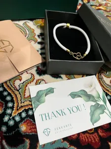 تجریه خرید دستبند بند و طلا 18 عیار زنانه فرشته مدل دوقلب WBL-0000011