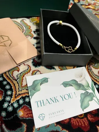 دستبند بند و طلا 18 عیار زنانه فرشته مدل دوقلب WBL-0000011