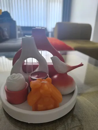 ست 10 دکوری بتنی مدل رومیزی طرح کلبه