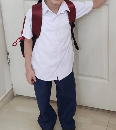 پیراهن آستین کوتاه پسرانه مدل 35380 رنگ سفید