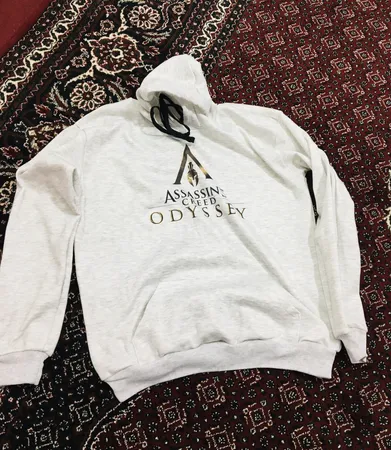 هودی مردانه طرح Assassins کد S436 رنگ طوسی