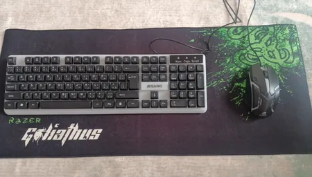 کیبورد و ماوس گیمینگ جکنگ مدل 1980، سوییچ ممبران، Full-Size، نورپردازی LED RGB