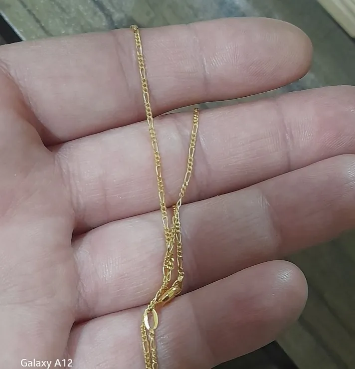 زنجیر طلا کم اجرت 18 عیار ناریا مدل سوپر فیگارو لوکس