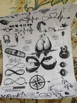 تاتو موقت مدل 188 مجموعه 6 عددی به همراه اسپری تتو موقت چیلو