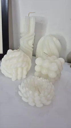 شمع دست ساز مدل تزیینی مجموعه 5 عددی