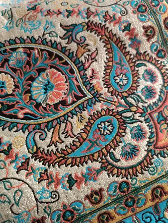 رومیزی ترمه نگین خاتم یزد طرح افشاری کد LMAB