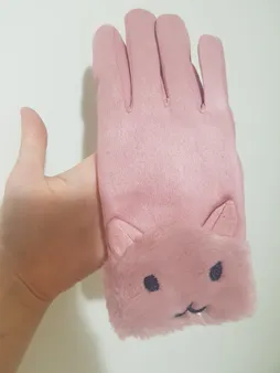 دستکش زنانه مدل خرگوش کد 00652 رنگ طوسی