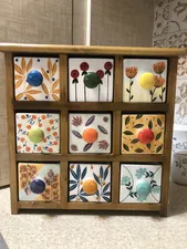 تجریه خرید جا ادویه 9 پارچه مدل چوبی و سرامیکی